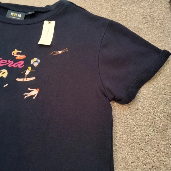 NWT Sz L Anthro Maeve Cropped French Terry Sweatshirt - Picture 5 of 8